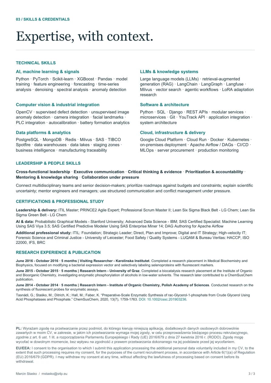 03 / SKILLS & CREDENTIALS